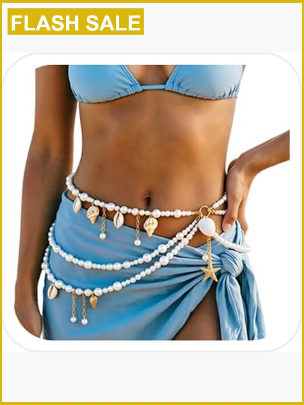 Multi-layered Pearl Waist Chain Belt Festival Body Jewelry